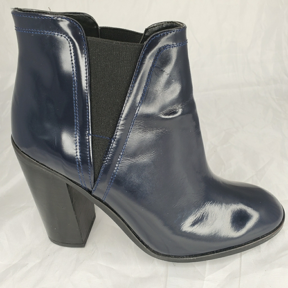 Zara Woman Patent Leather High Heel Ankle Boots